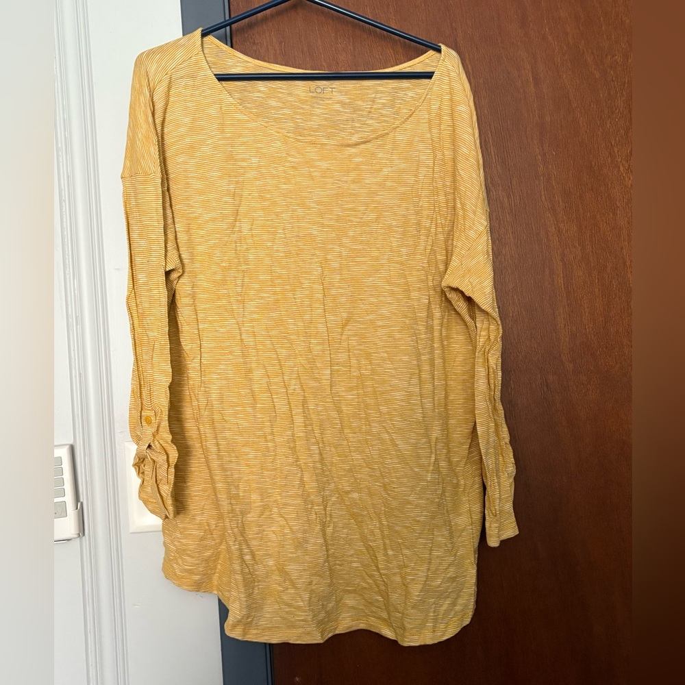 Loft yellow stripe shirt